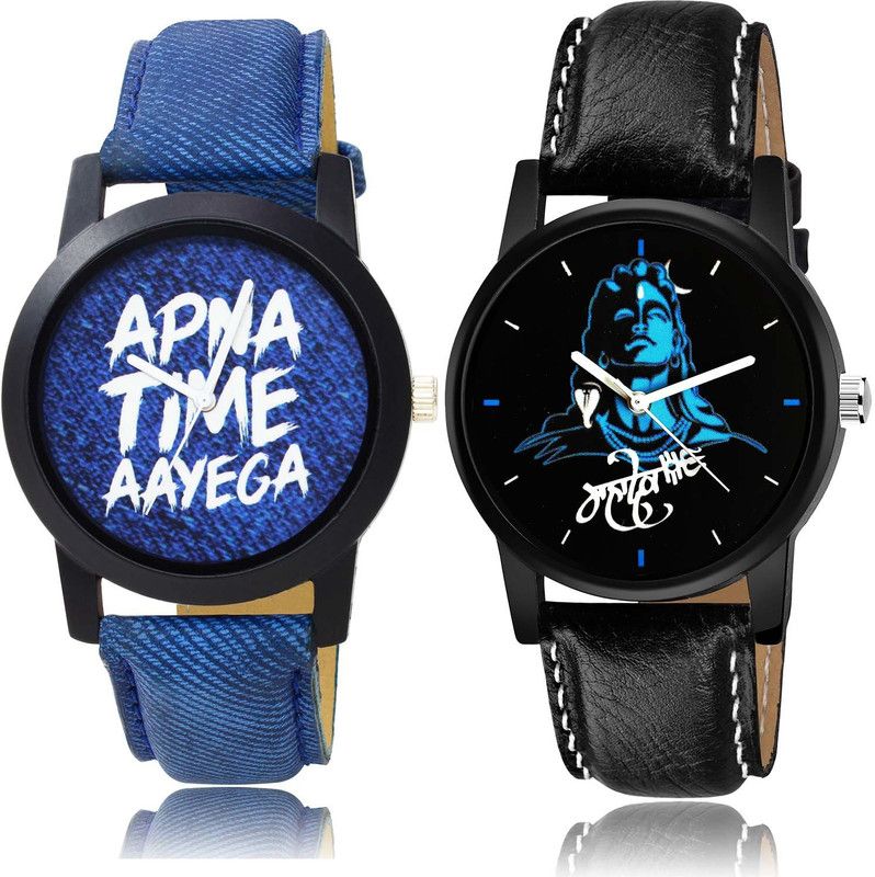 Analog Watch - For Men Brand New High Quality Apna Time Aayega And Mahadev Combo Watch For Boys And Men - BO41-B23