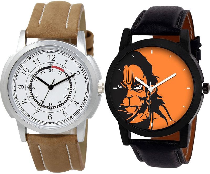 combo watch Analog Watch - For Girls Contemporary Traditional Hanuman Analogue Brown And Black Color Boys And Men Watch - BL46.17-B26 (Combo Of 2 )