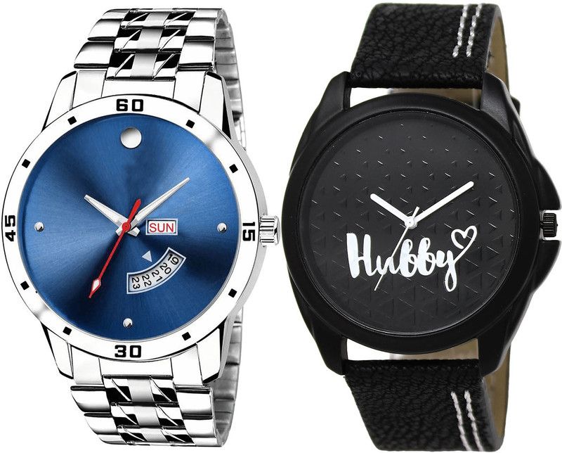 combo watch Analog Watch - For Girls Latest Professional Day And Date And Hubby Analogue Silver And Black Color Boys And Men Watch - BL46.105-BL46.31 (Combo Of 2 )