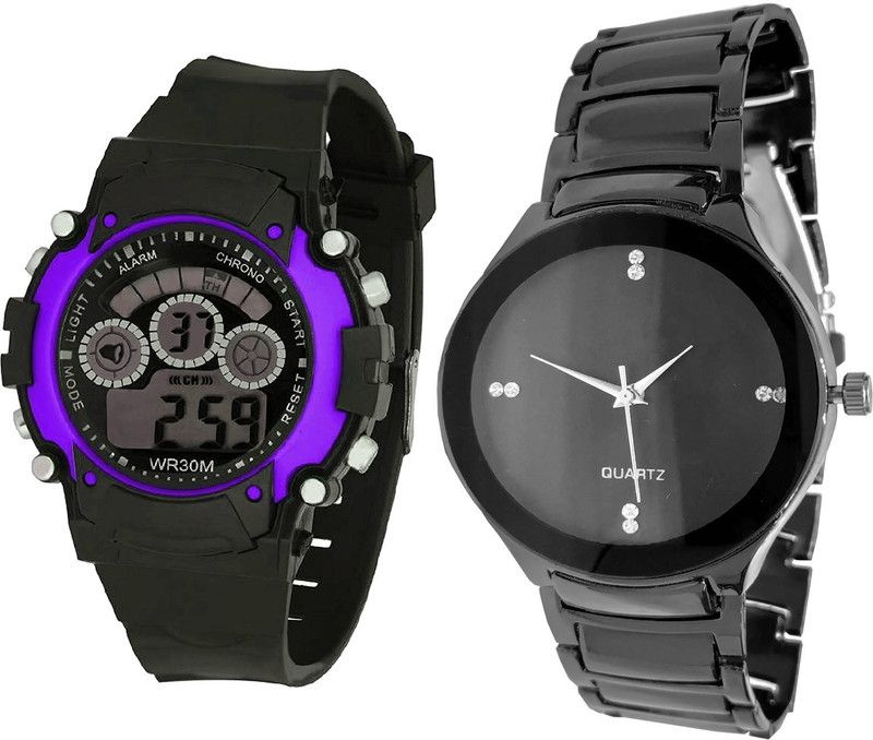 combo watch Analog Watch - For Girls New Fashion Kids Analogue Black Color Boys And Men Watch - B133-B67 (Combo Of 2 )