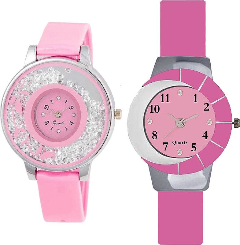 combo watch Analog Watch - For Girls Brand New Rich Flower Analogue Pink Color Girls And Women Watch - G88-G9 (Combo Of 2 )