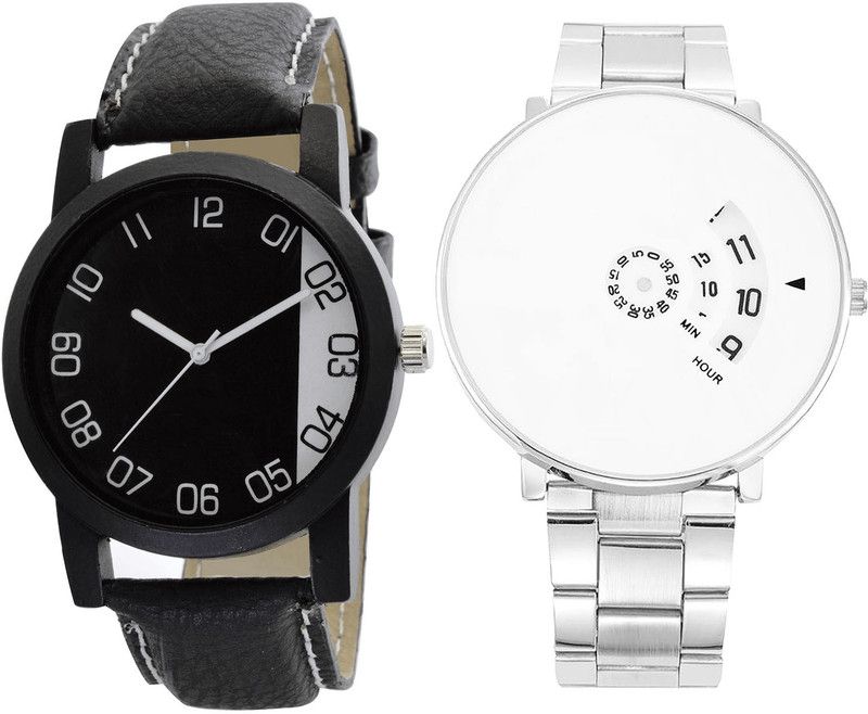 combo watch Analog Watch - For Girls Brand New Casual Analogue Black And Silver Color Boys And Men Watch - B38-B82 (Combo Of 2 )