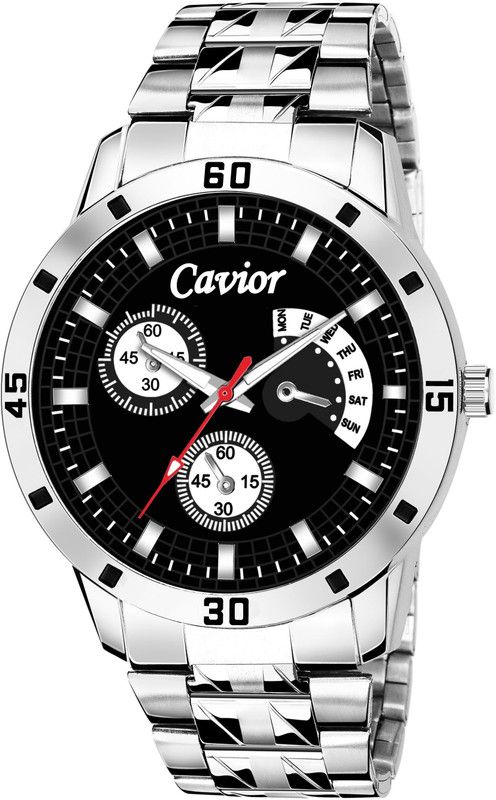 Analog Watch - For Men AAV NC 3 black dial silver strap new collection for boys and mens premium stylish