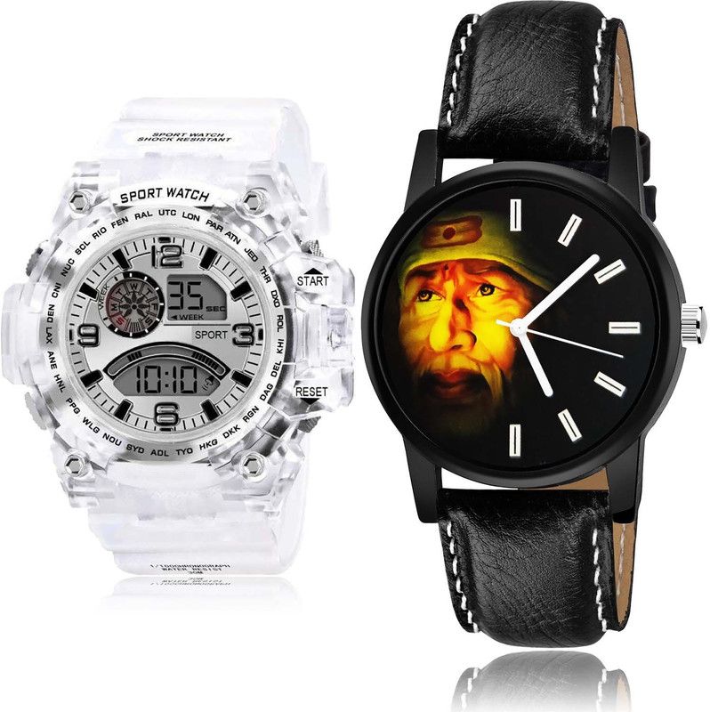 combo watch Analog-Digital Watch - For Men Classical Meenakari Army Digital Sports And Sai Baba 2 Watch Combo For Boys And men - BC31-B123