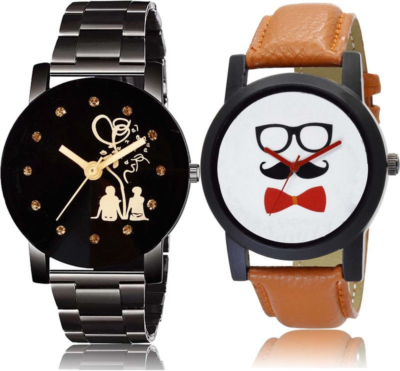 Analog Watch - For Boys Brand New Exclusive Couple Love Chain And Beard Style Combo Watch For Boys And Men - BC13-B53