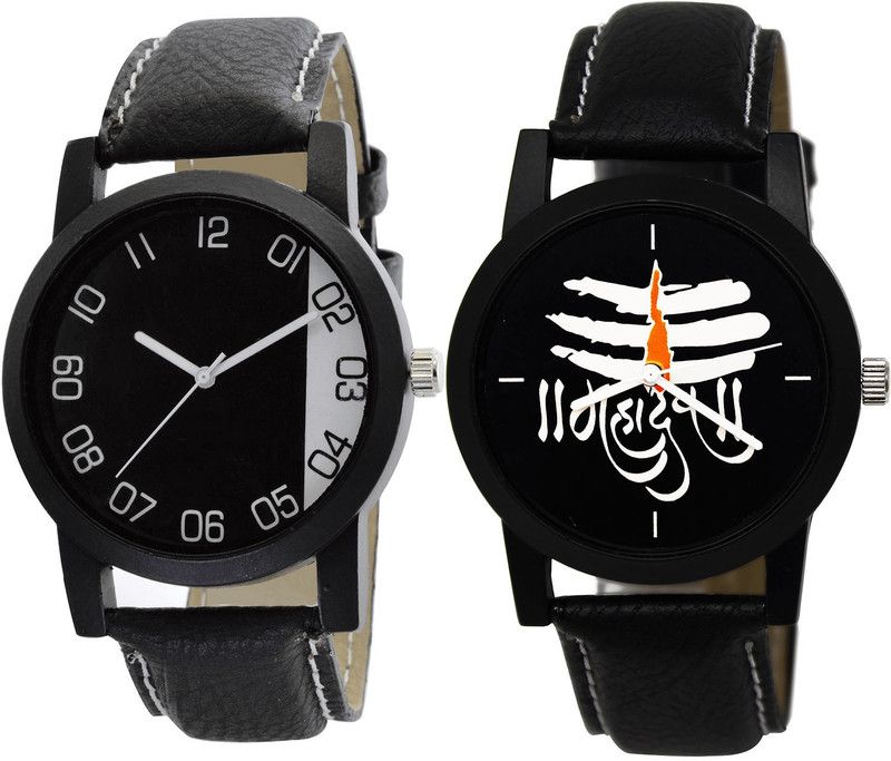 combo watch Analog Watch - For Girls Brand New Unique Mahadev Analogue Black Color Boys And Men Watch - B38-B114 (Combo Of 2 )