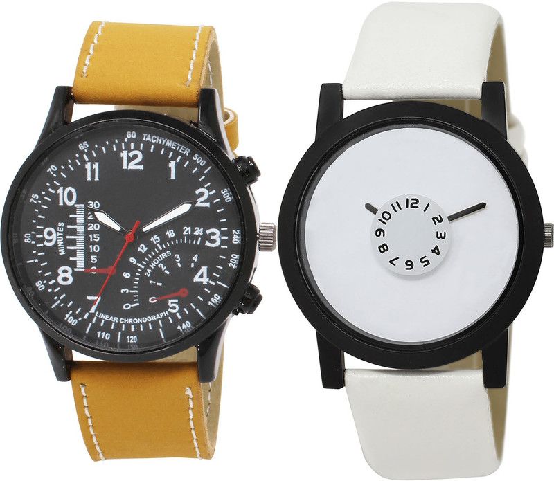 combo watch Analog Watch - For Girls New Casual Analogue Brown And White Color Boys And Men Watch - B42-BL46.26 (Combo Of 2 )