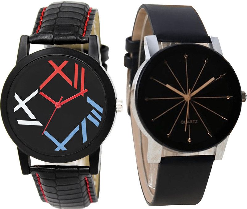 combo watch Analog Watch - For Girls Latest Chronograph Analogue Black Color Boys And Men Watch - BL46.12-B51 (Combo Of 2 )