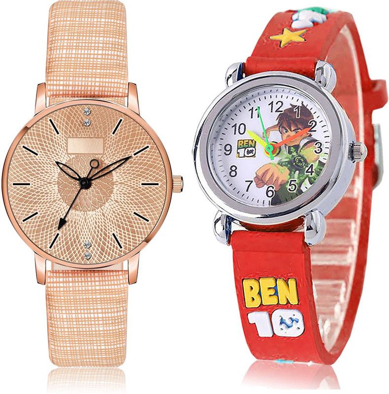 combo watch Analog Watch - For Girls Modern Traditional Ben 10 Kids 2 Watch Combo For Girls And Women - GM317-GC122
