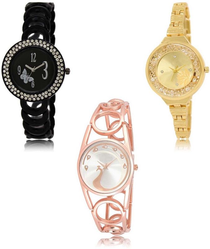 Latest Set of 3 Stylish Attractive Professional Designer Combo Analog Watch - For Women LR-201-224-232 Premium Quality Collection