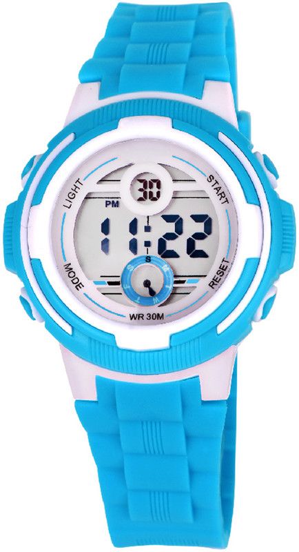 Arrow Style Date Special Dial Alarm & Chronograph Digital Watch - For Boys & Girls KMR-8569118-5-Aqua Blue
