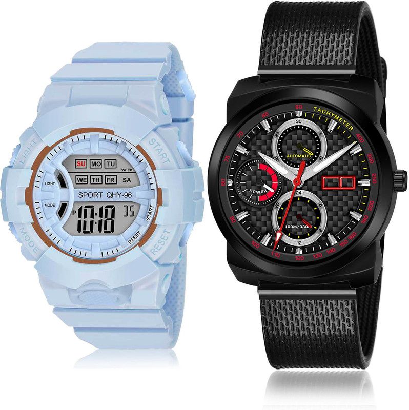 Analog-Digital Watch - For Boys Modern Fashionable 2 Watch Combo For Boys And Men - DG34-(60-S-10)