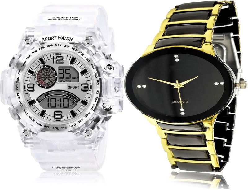 combo watch Analog-Digital Watch - For Boys Brand New Traditional Army Digital Sports And Chain 2 Watch Combo For Boys And men - BC31-B69