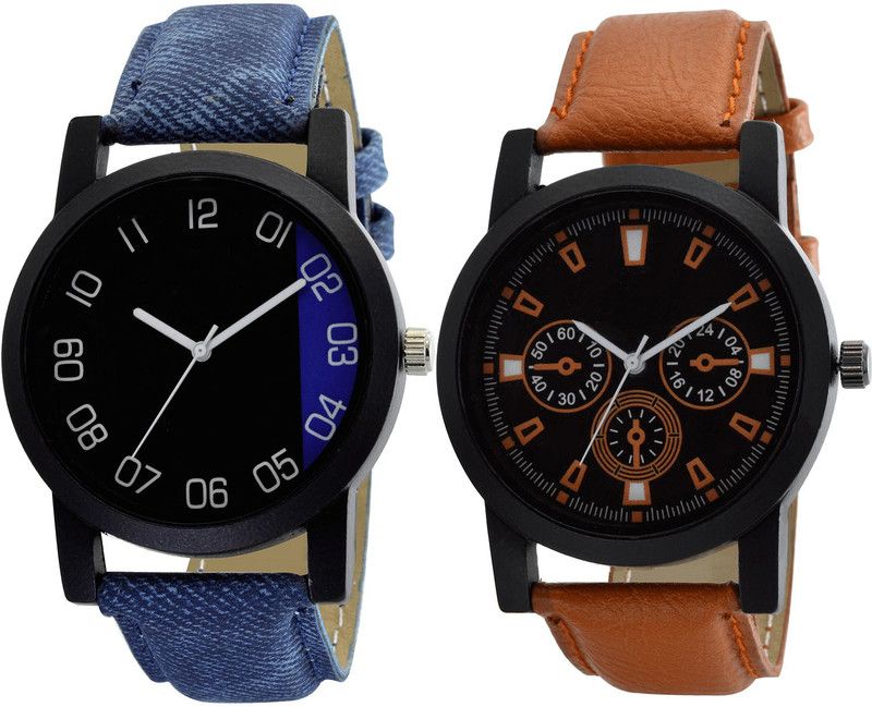 combo watch Analog Watch - For Girls Formal Analogue Blue And Brown Color Boys And Men Watch - B37-B31 (Combo Of 2 )