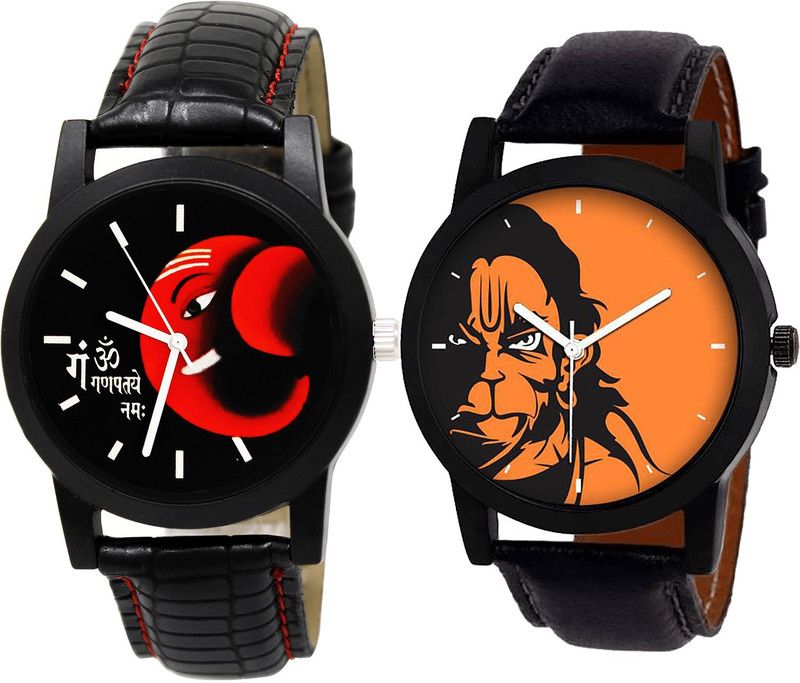 combo watch Analog Watch - For Girls Brand New Traditional Ganpti And Hanuman Analogue Black Color Boys And Men Watch - B120-B26 (Combo Of 2 )