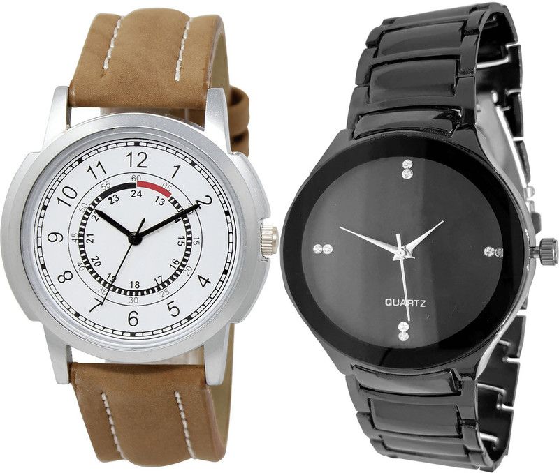 combo watch Analog Watch - For Girls Quartz Analogue Brown And Black Color Boys And Men Watch - BL46.17-B67 (Combo Of 2 )