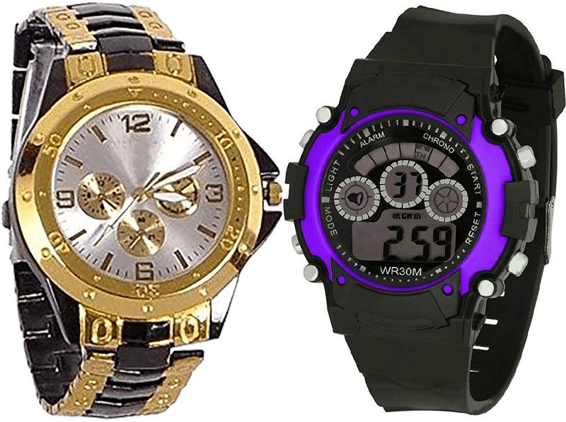 combo watch Analog Watch - For Girls Latest Unique Kids Analogue Black Color Boys And Men Watch - B73-B133 (Combo Of 2 )