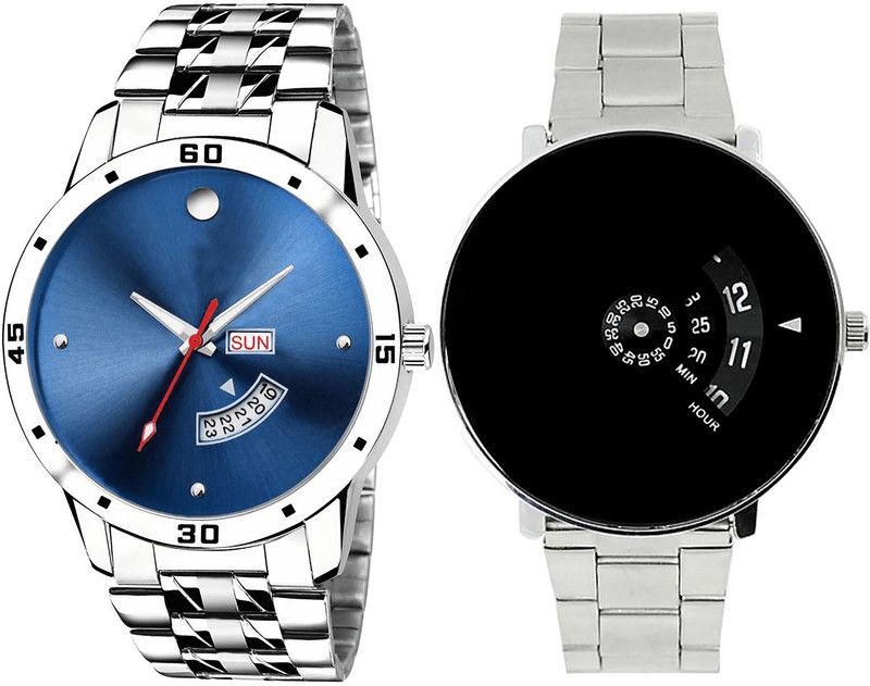 combo watch Analog Watch - For Girls Classical Unique Day And Date Analogue Silver Color Boys And Men Watch - BL46.105-B81 (Combo Of 2 )