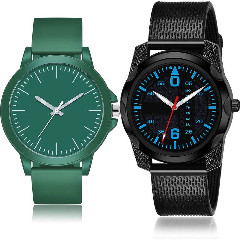 Analog Watch - For Men New Valentine 2 Watch Combo For Boys And Men - BM116-(24-S-10)