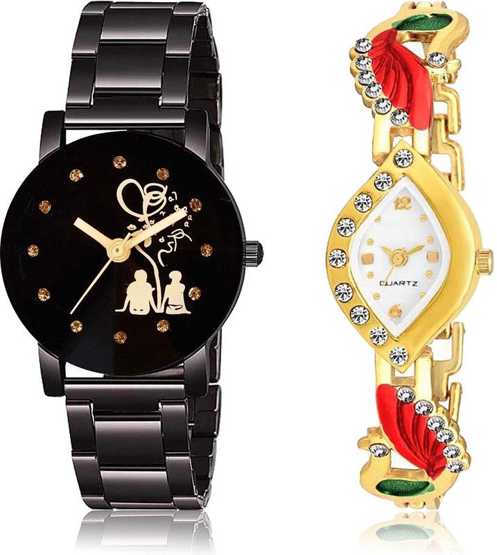 combo watch Analog Watch - For Girls New Fashionable Love Valentine Couple Chain And Peacock Combo Watch For Girls And Women - GC52-G116