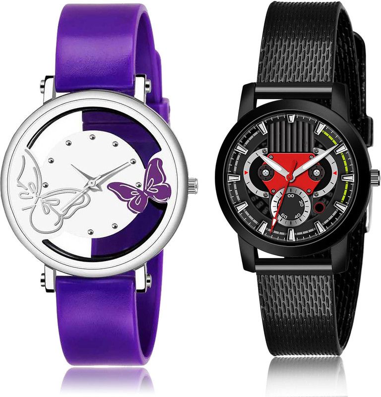Analog Watch - For Girls New Heart 2 Watch Combo For Women And Girls - G557-(29-L-10)