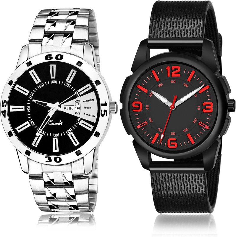 Analog Watch - For Men Modish Valentine 2 Watch Combo For Boys And Men - B191-(47-S-10)