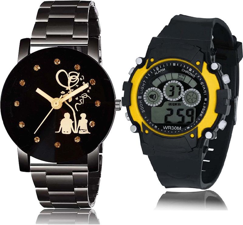 Analog Watch - For Men & Women Modern Formal Couple Love Chain And Kids Combo Watch - BC13-B6