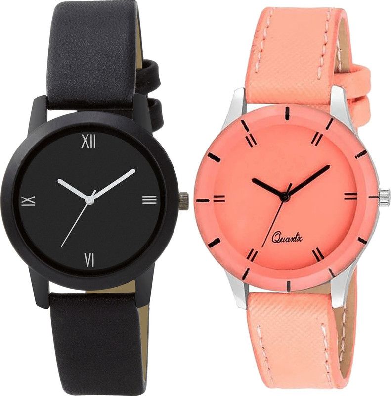 combo watch Analog Watch - For Girls Classical Heart Analogue Black And Red Color Girls And Women Watch - G440-G270 (Combo of 2 )