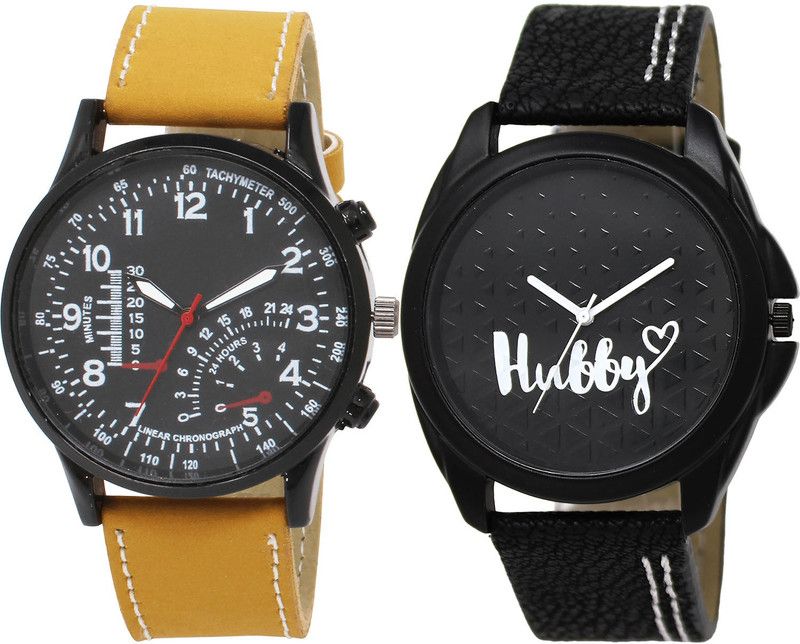 combo watch Analog Watch - For Girls New Rich Hubby Analogue Brown And Black Color Boys And Men Watch - B42-BL46.31 (Combo Of 2 )