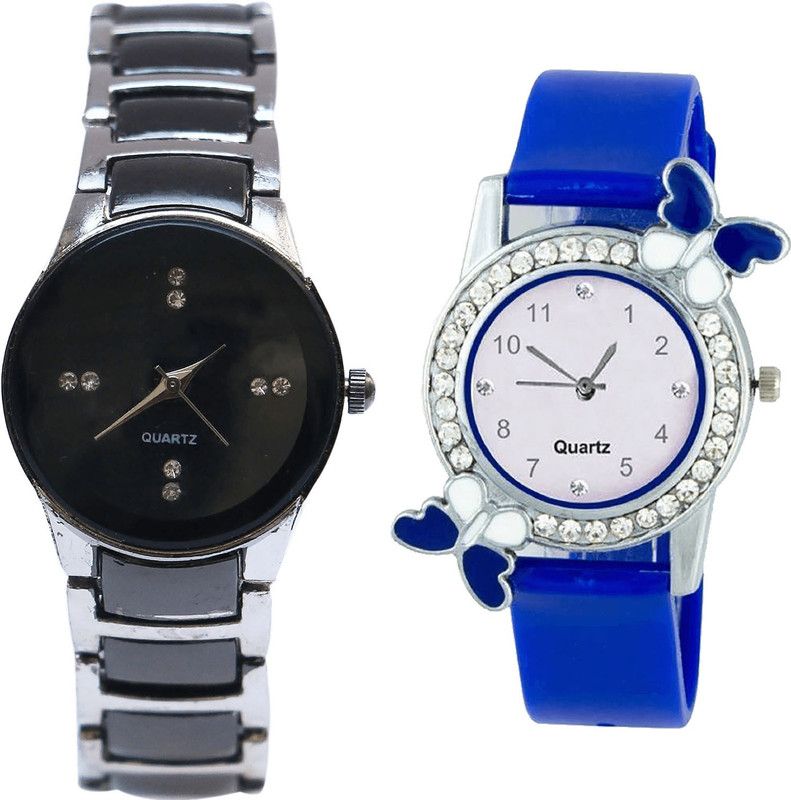 combo watch Analog Watch - For Girls Modern Casual Analogue Silver And Blue Color Girls And Women Watch - G207-G98 (Combo Of 2 )