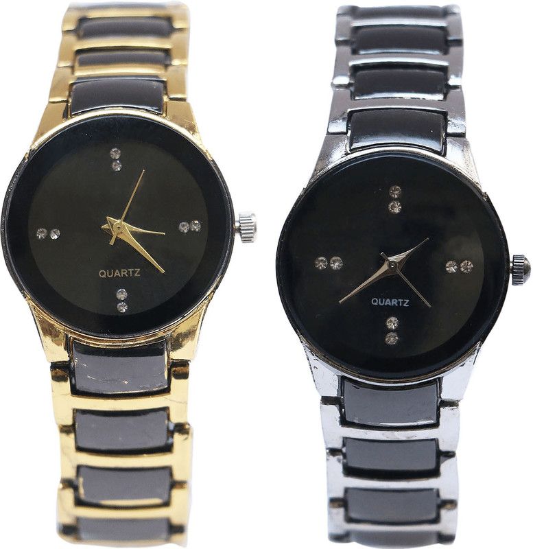 combo watch Analog Watch - For Girls Brand New Branded Analogue Gold And Silver Color Girls And Women Watch - G208-G207 (Combo Of 2 )