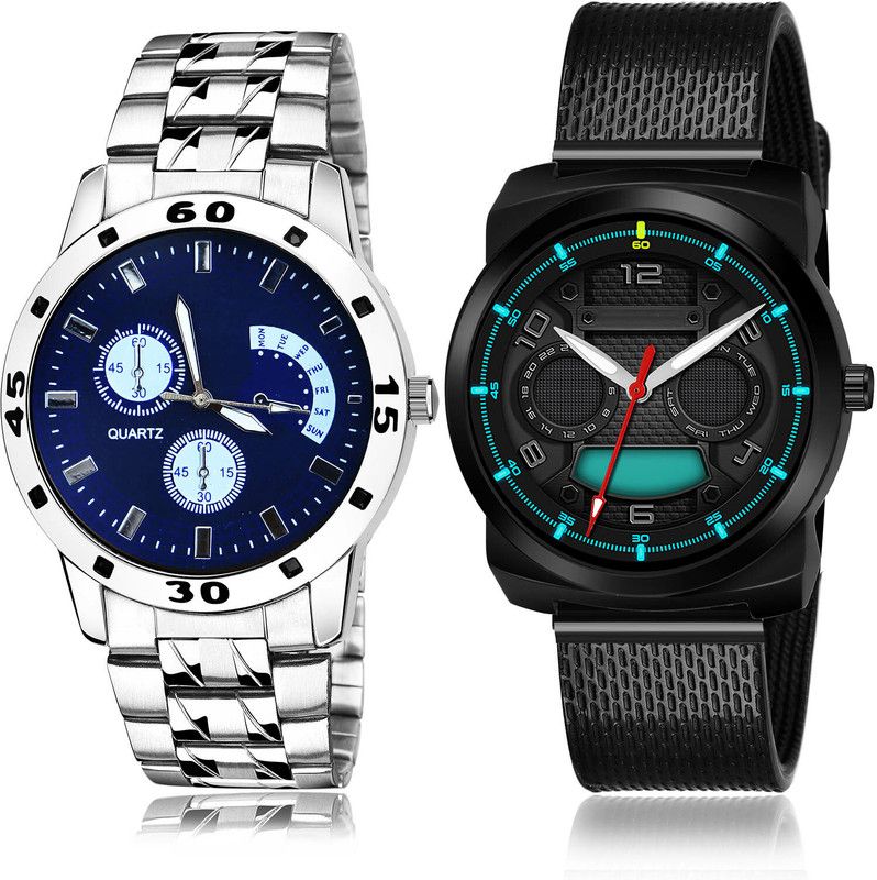Analog Watch - For Men Modern Diwali 2 Watch Combo For Boys And Men - B84-(58-S-10)