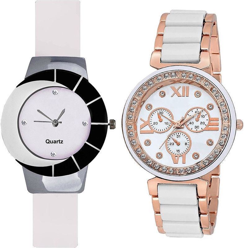 combo watch Analog Watch - For Girls Contemporary Stylish Analogue White Color Girls And Women Watch - G11-G210 (Combo Of 2 )