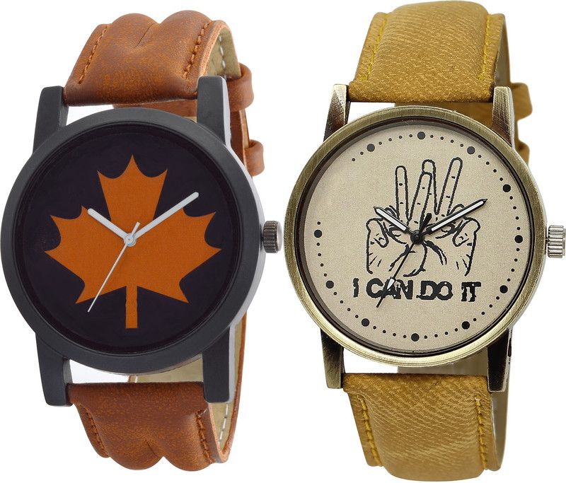 combo watch Analog Watch - For Girls Brand New Style I Cand Do It Analogue Brown Color Boys And Men Watch - B34-BL46.30 (Combo Of 2 )