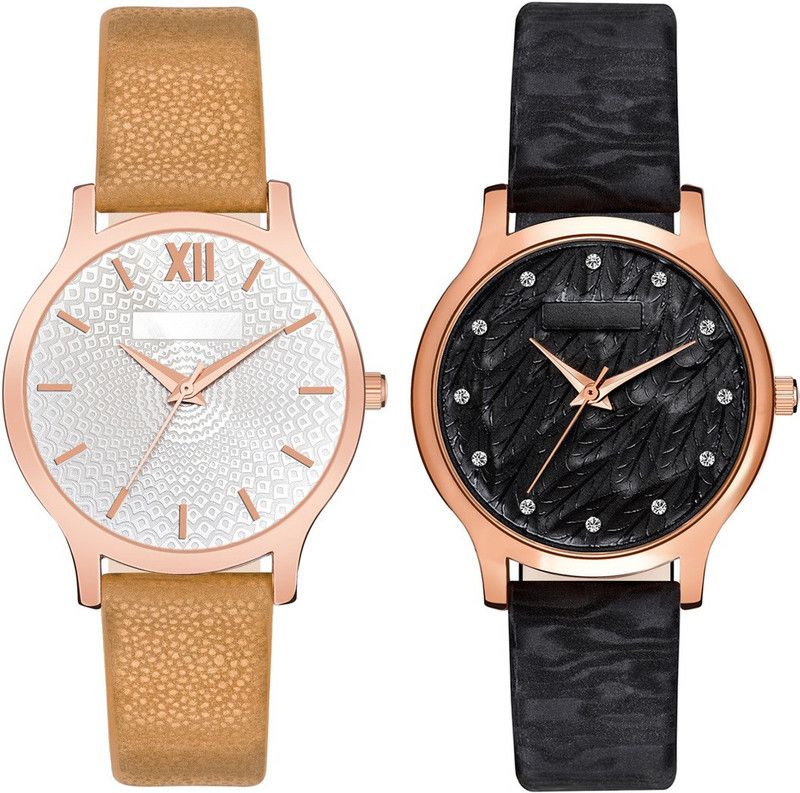 MT331344 Girls Attractive Leather Belt Combo (Pack of 2) Analog Watch - For Girls