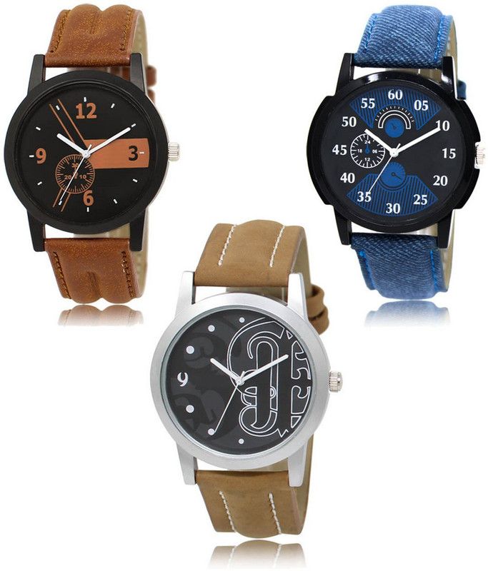 SHIPKART Analog Watch - For Men NEW Luxurious Attractive Stylish Combo SET OF 3 WATCH LR-01-02-14