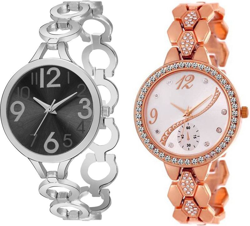 Analog Watch - For Women Combo pack 2 New Diamond Studded Watch For Girls & Women BB-07335