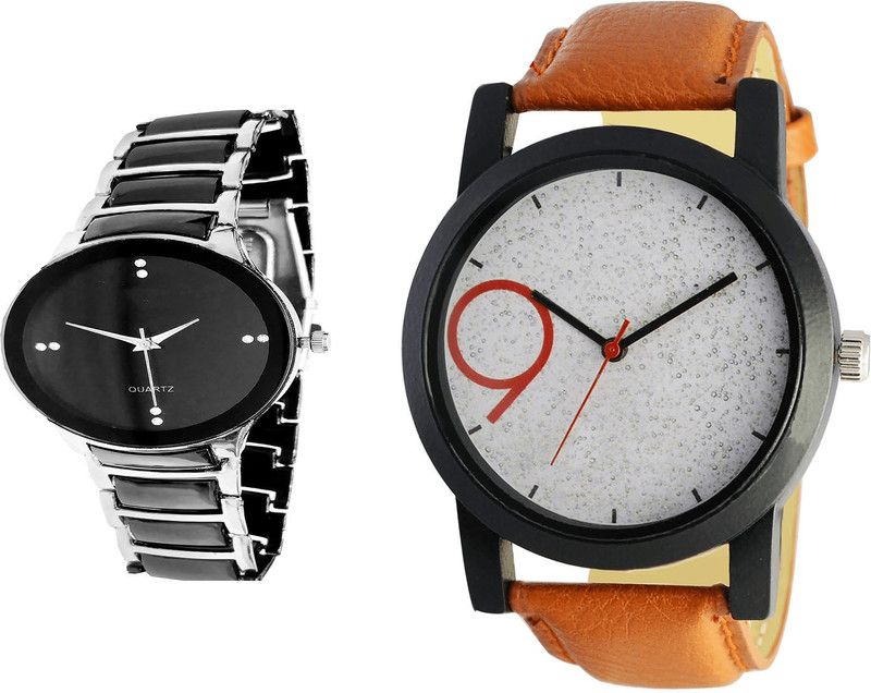 combo watch Analog Watch - For Girls New Quartz Analogue Black And Brown Color Boys And Men Watch - B68-B33 (Combo Of 2 )