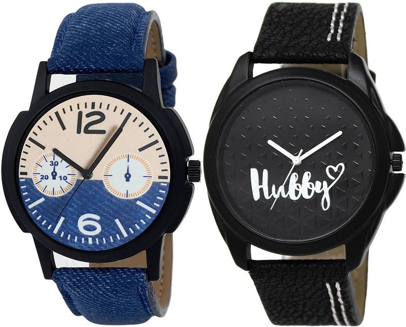 combo watch Analog Watch - For Girls Classical Quartz Hubby Analogue Blue And Black Color Boys And Men Watch - B10-BL46.31 (Combo Of 2 )