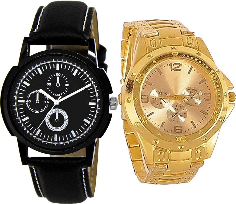combo watch Analog Watch - For Men Modish Heart Analogue Black And Gold Color Boys And Men Watch - BL46.13-B71 (Combo Of 2 )