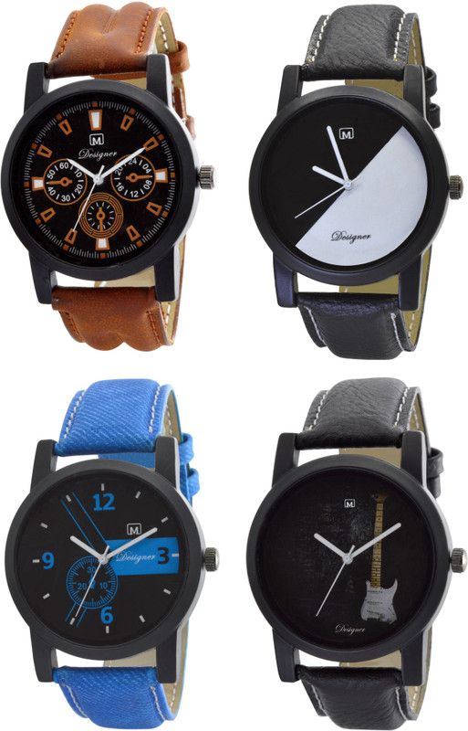 Analog Watch - For Men Analogue Slim Combo pack of 4 Multicolor Watch for Boys & mens Om-222