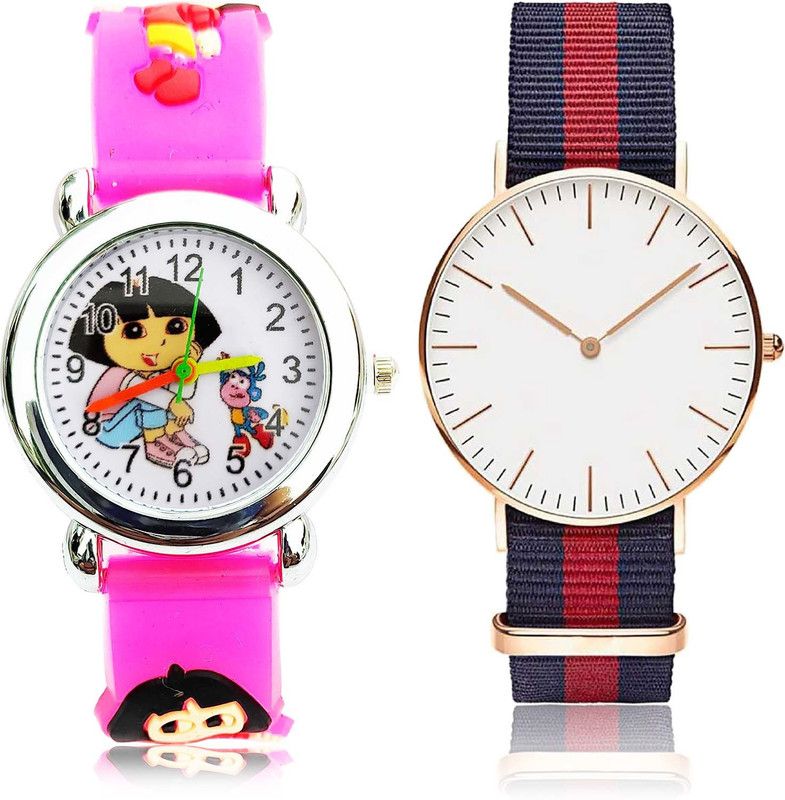 combo watch Analog Watch - For Girls New Quartz Dora The Explorer Kids 2 Watch Combo For Girls And Women - GC193-GC19