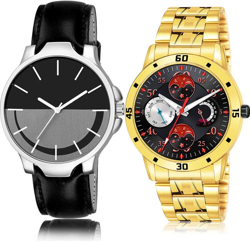 Analog Watch - For Men Classical 3D Design 2 Watch Combo For Boys And Men - B111-(50-S-21)
