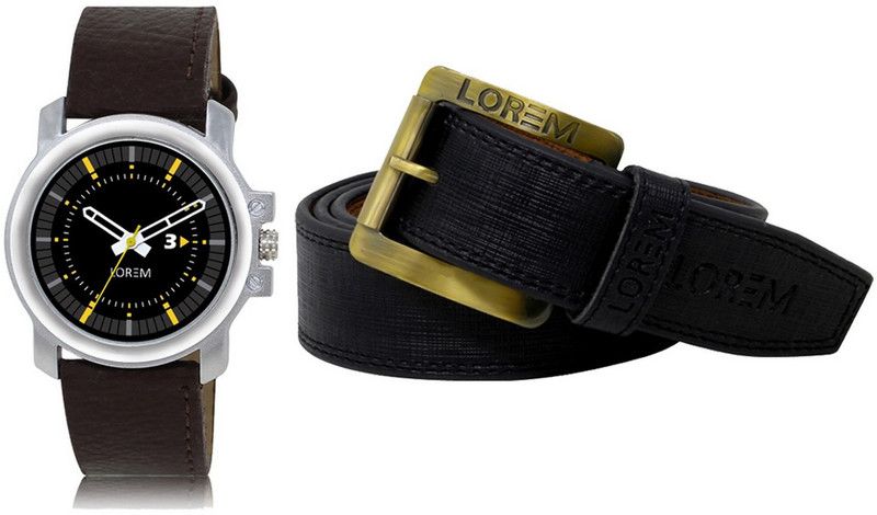 Casual Stylish Men watch Combo With Artificial Leather Belt Analog Watch - For Men FZZ-LR44-BL01