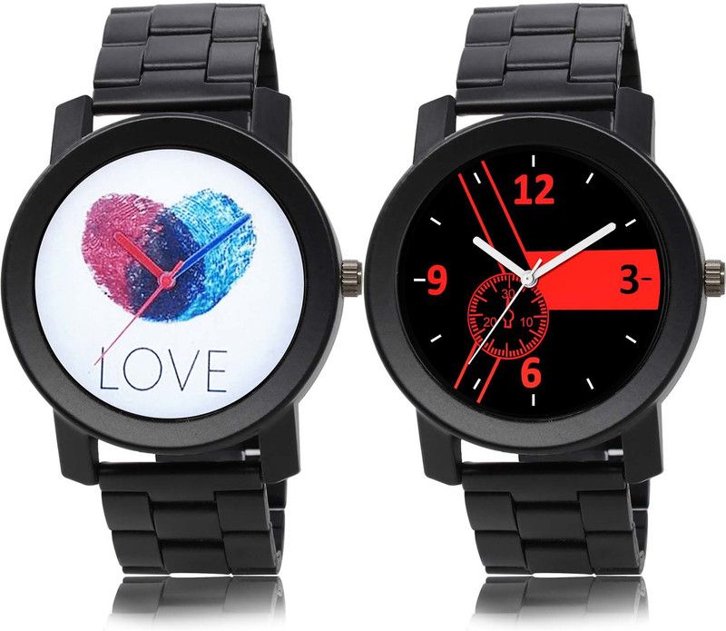combo watch Analog Watch - For Men New Fancy Love Fingerprints Chain Watch And Chain Watch Watch - B813-B690 (Combo Of 2 )