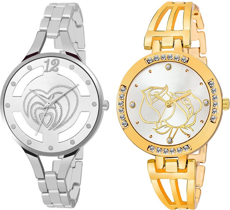 Analog Watch - For Girls Combo pack 2 New Diamond Studded Part-Wedding Adition Analog Watch For Girls & Women BB-07864