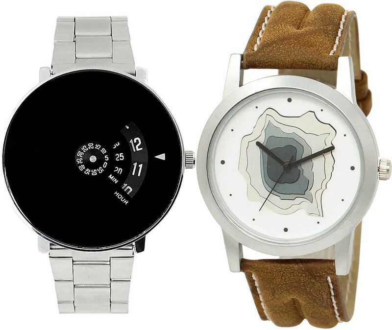 combo watch Analog Watch - For Girls Brand New Exclusive Analogue Silver And Brown Color Boys And Men Watch - B81-BL46.9 (Combo Of 2 )