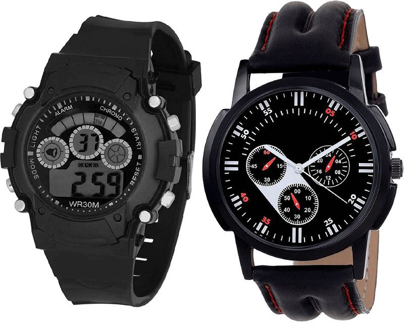 combo watch Analog Watch - For Girls Brand New Style Kids Analogue Black Color Boys And Men Watch - B1-B104 (Combo Of 2 )