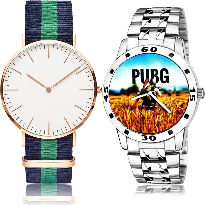 combo watch Analog Watch - For Men & Women New Fashion Chronograph And Pubg Military Army Chain Watch Combo Watch For Boys And Men - BC4-B488