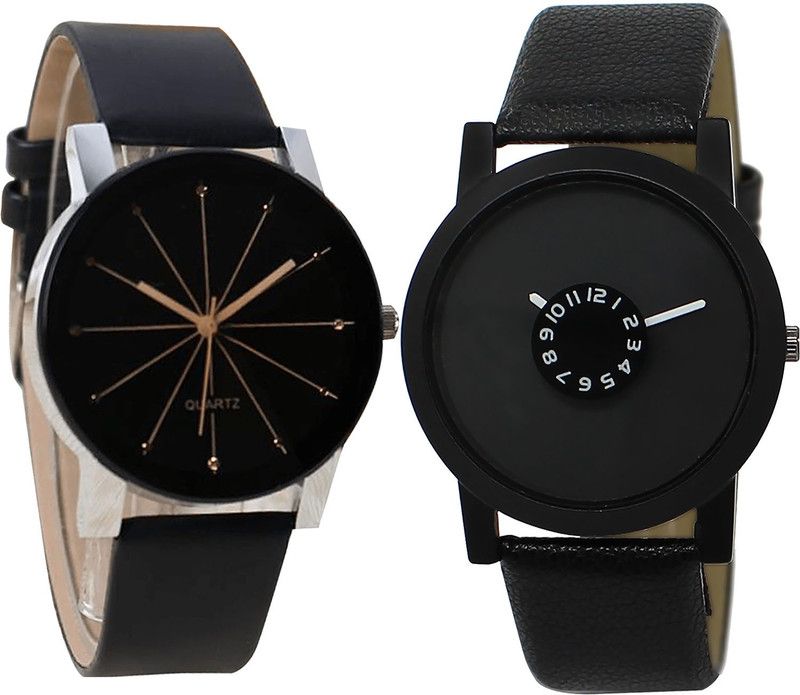 combo watch Analog Watch - For Girls New Exclusive Analogue Black Color Boys And Men Watch - B51-BL46.25 (Combo Of 2 )